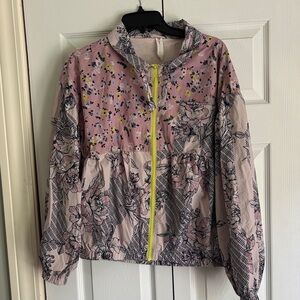 Anthropologie Pink Floral Bomber Jacket